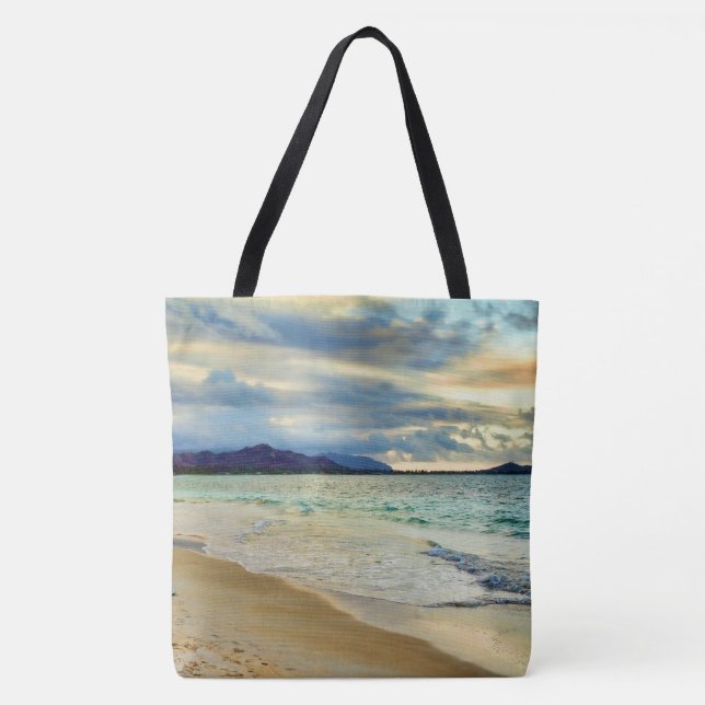 Coastal Paradise Sunset Glow Photo Tote Bag (Front)