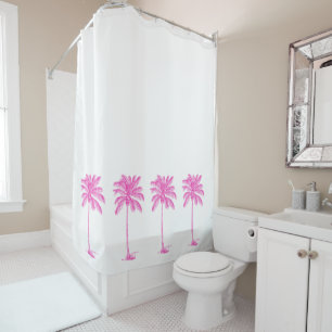 Coastal Pink and White Palm Palmetto Trees