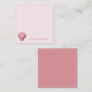 Coastal Pink Seashell Personalized Card