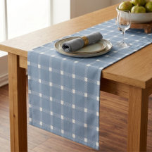 Coastal Preppy Dusty Blue Gingham Plaid  