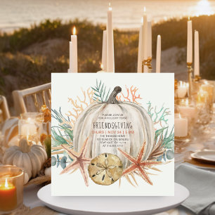 Coastal Pumpkin Friendsgiving Thanksgiving Invitation