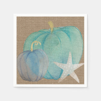 Coastal Pumpkin Paper Cocktail Napkin
