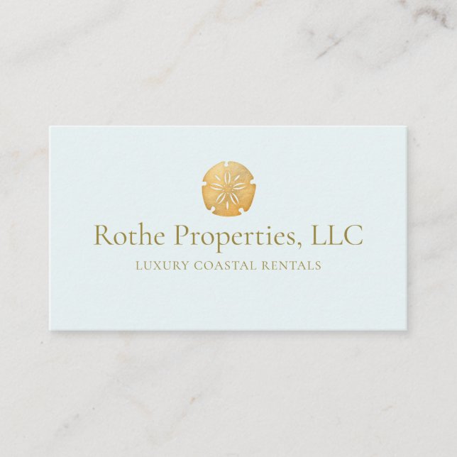 Coastal Real Estate Gold Sand Dollar Business Card (Front)