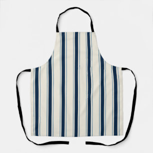 Coastal Resort Awning Stripe Kitchen Nautical Navy Apron