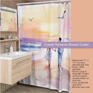 Coastal Romance Shower Curtain