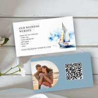 Coastal Sailboat Wedding Website and QR Code