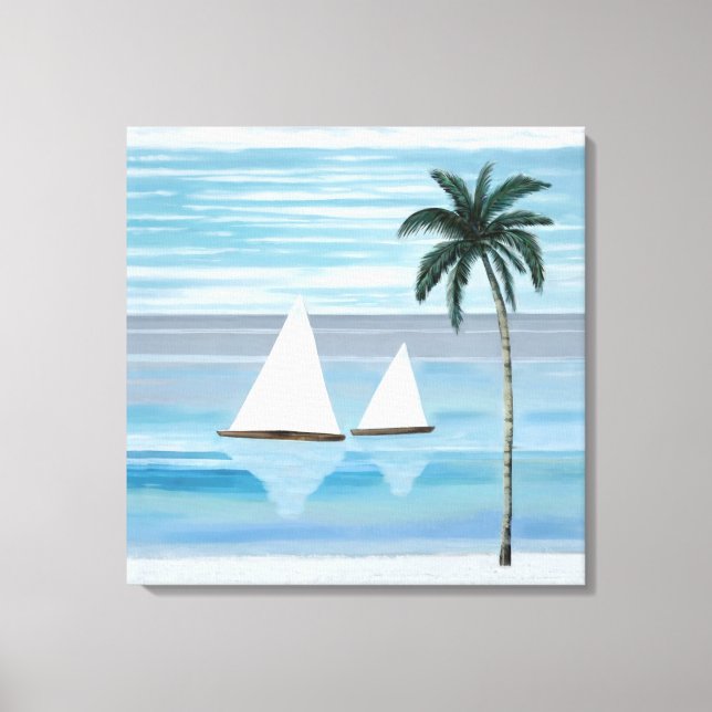 Coastal Sailing Boat Canvas Print (Front)