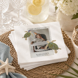 Coastal Sailor First Birthday Napkin