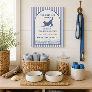Coastal Salty Dog Station Pet Welcome Sign