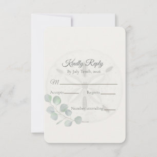 Coastal Sand Dollar Wedding RSVP Card