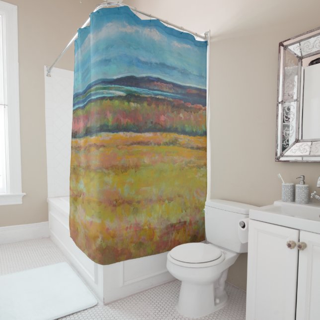 Coastal Sand Dune Shoreline Shower Curtain (In Situ)