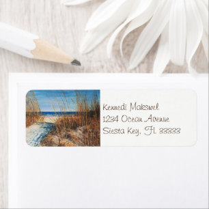 Coastal Sand Dunes Beach Art   Address Labels