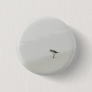 Coastal Sandpiper on the Beach 1 Inch Round Button