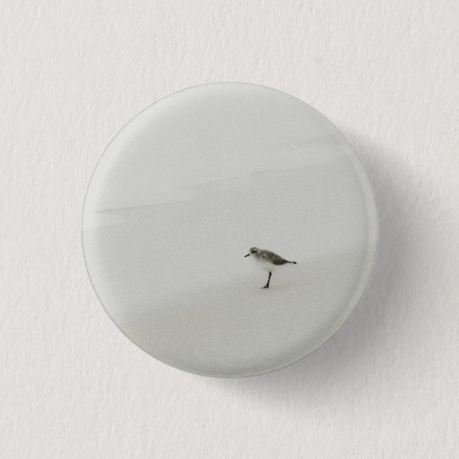 Coastal Sandpiper on the Beach 1 Inch Round Button (Front)