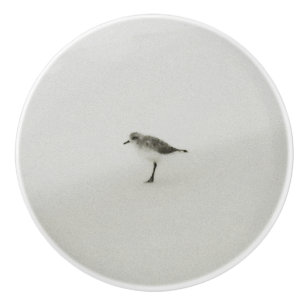 Coastal Sandpiper on the Beach Ceramic Knob