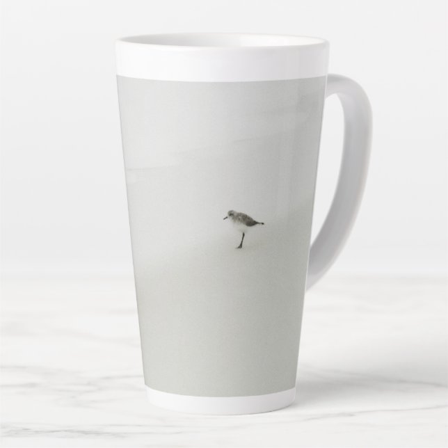 Coastal Sandpiper on the Beach Latte Mug (Right Angle)
