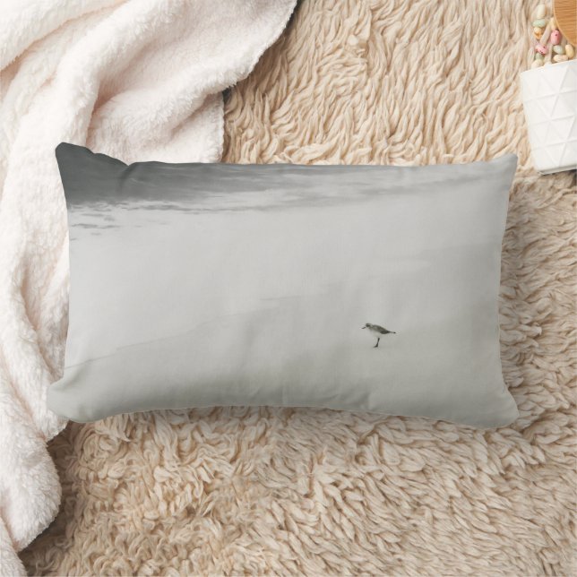 Coastal Sandpiper on the Beach Lumbar Pillow (Blanket)