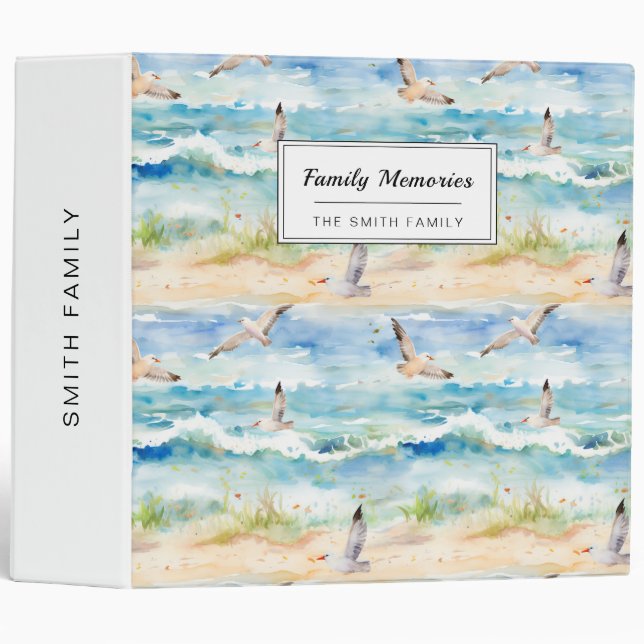 Coastal Sandpiper Shoreline Pattern (2) Binder (Front/Spine)