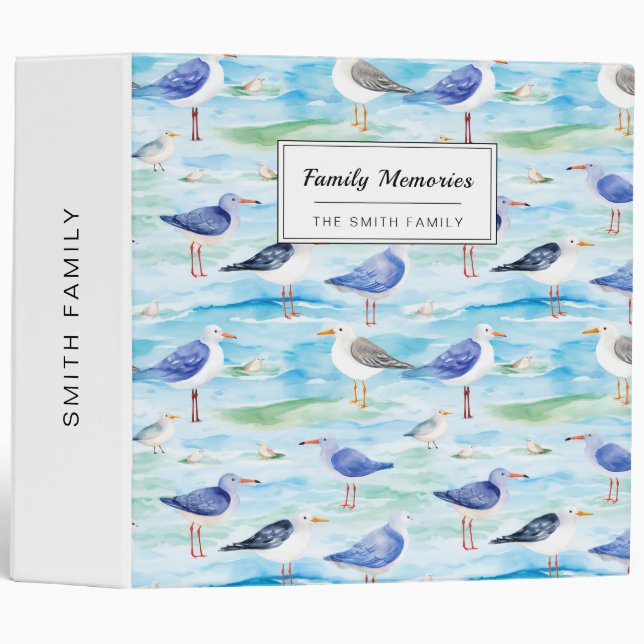 Coastal Sandpiper Shoreline Pattern (3) Binder (Front/Spine)
