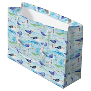 Coastal Sandpiper Shoreline Pattern (3) Large Gift Bag