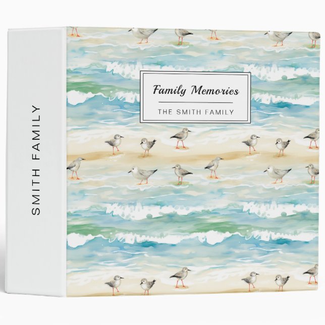 Coastal Sandpiper Shoreline Pattern (5) Binder (Front/Spine)