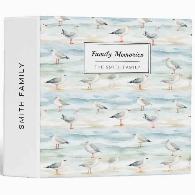 Coastal Sandpiper Shoreline Pattern (6) Binder (Front/Spine)