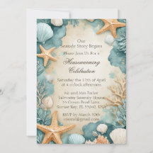 Coastal Sandy Beach Seashells Housewarming Party