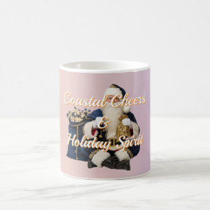 Coastal Santa Holiday Spirit Mug - Blue Velvet