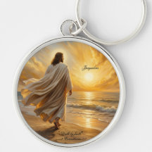 Coastal Scene Christ Walking Along The Shoreline