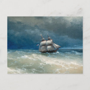 Coastal scene with Stormy Waters  Ivan Aivazovsky Postcard