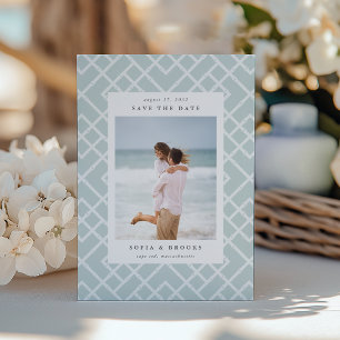 Coastal Sea Bamboo Lattice Photo Save The Date
