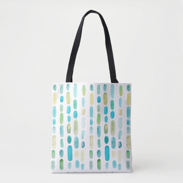 Coastal Sea Glass Watercolor Tote (Front)