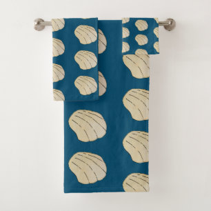 Coastal Sea Shell Pattern Bath Towel Set