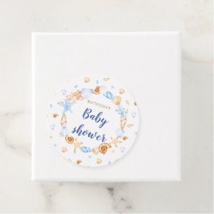 coastal sea shells baby shower favour tags
