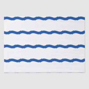 Coastal sea waves blue white nautical pattern tissue paper