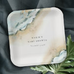 Coastal Sea Waves Sand Beach Nautical Wedding Paper Plate<br><div class="desc">For any further customisation or any other matching items,  please feel free to contact me at yellowfebstudio@gmail.com</div>