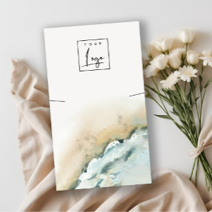 Coastal Sea Waves Sand Beach Necklace Display Business Card