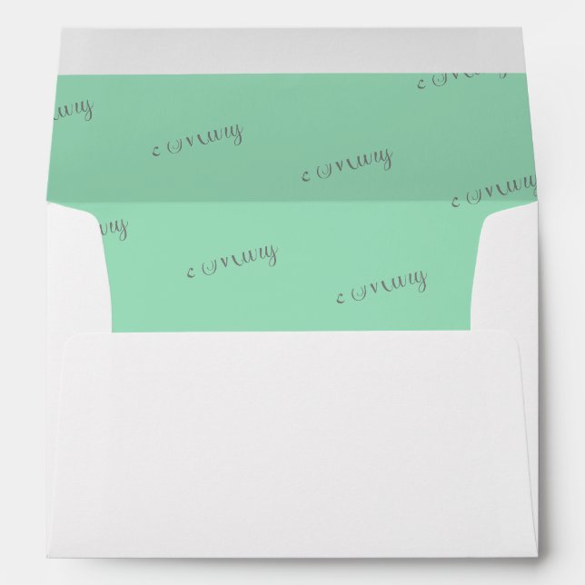 Coastal Seafoam Elegant Grey Script Ocean Wedding Envelope (Back (Bottom))
