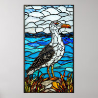 🌊 Coastal Seagull Glass Art Decor Gift For Home 