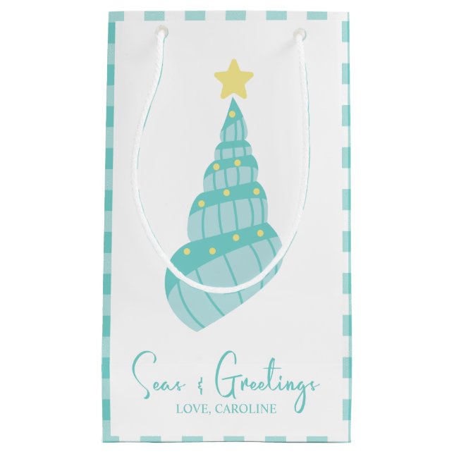 Coastal Seas and Greetings Shell Small Gift Bag (Front)