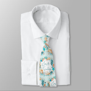 Coastal SEAS & GREETINGS Seahorse Shells Tie