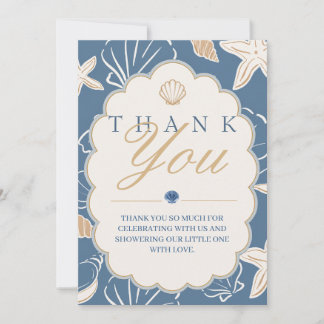 Coastal Seashell Baby Shower Thank You Card