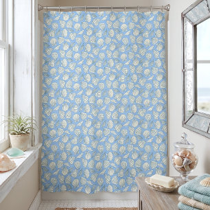 Coastal Seashell Beach Cottage Blue