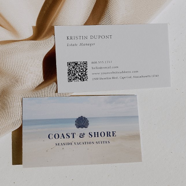 Coastal Seashell Brand Logo Business Card (Creator Uploaded)
