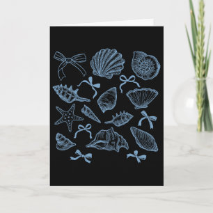 Coastal Seashell Coquette Bow Hawaii Beach Summer Card