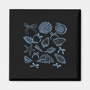 Coastal Seashell Coquette Bow Hawaii Beach Summer Magnet