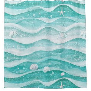 Coastal Seashell Ocean Wave Pattern