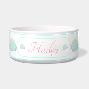 Coastal Seashell Personalized Pet Bowl