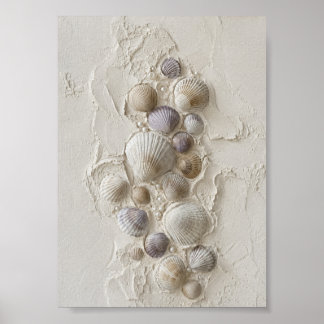 Coastal Seashell Textured Relief Wall Art | Neutra