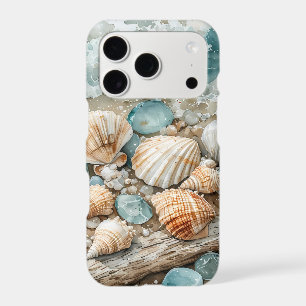 Coastal Seashell Watercolor Driftwood Scene